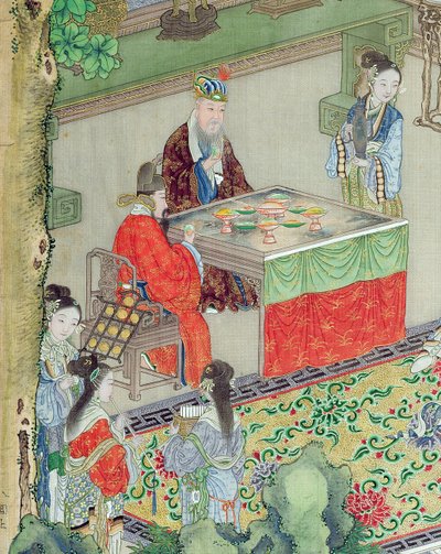 A Chinese Mandarin Being Entertained (detail) by Chinese School